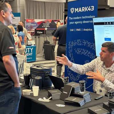 Mark43 demo for agency staff at an exhibit booth