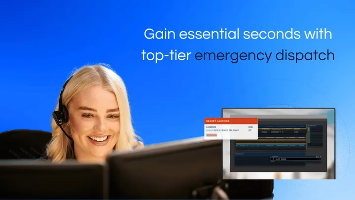Dispatcher using Mark43 CAD with nearby cautions on screen